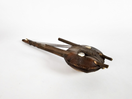 Harp Instrument - Banjo guitar - 4 snaren - Kora - West Africa -  handgemaakt - leer - 3e kwart 20e eeuw