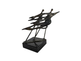 Brons - 'Voor de Wind'  - Ger van Ankeren  - marmeren sokkel -  Xl beeld - 2000