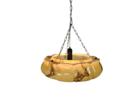 Art Deco - gemarmerd glas - schaallamp - 2e kwart 20e eeuw