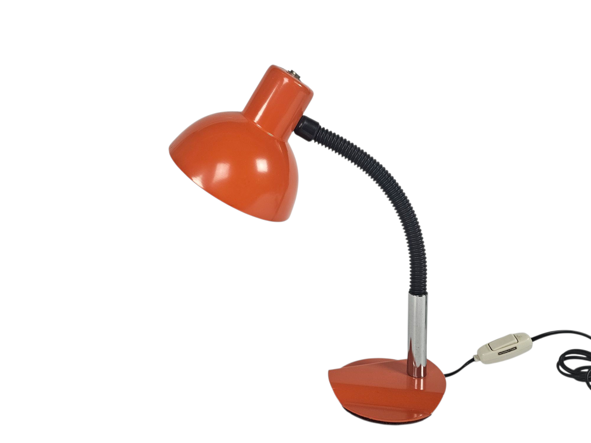 Dutch design - Hala Zeist - Holland - model 704A  - flexibele hals - chroom - oranje - 70's