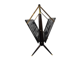 Cesare Lacca - Italian design - Magazine holder - gelakt hout - messing - 50's