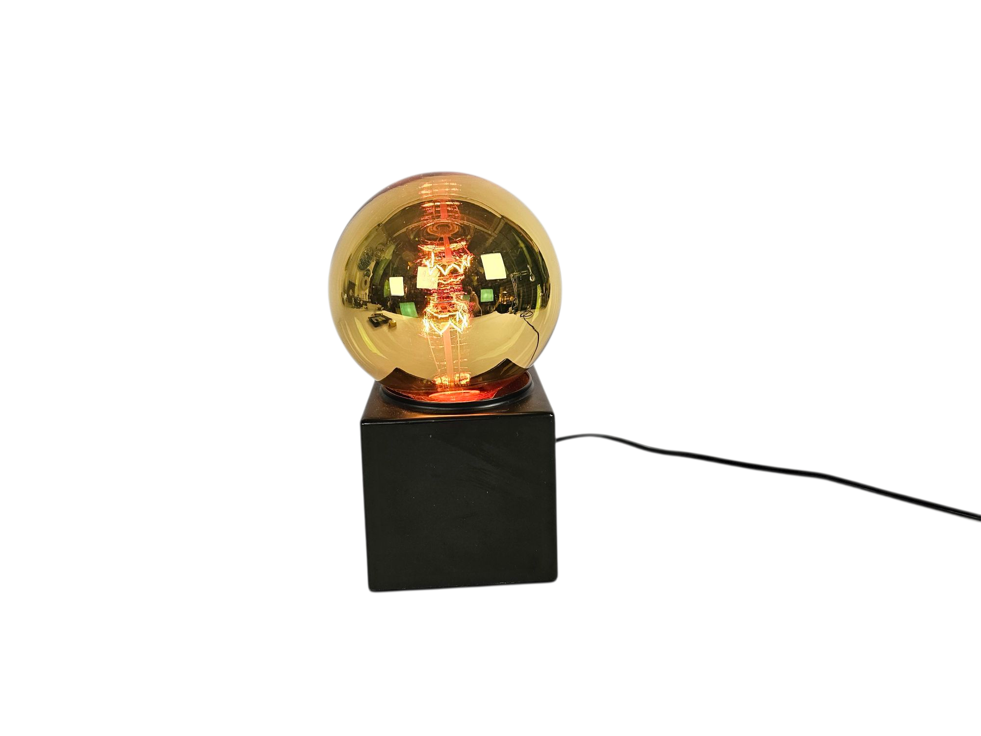 Dutch design - Space Age - Philips design spiegelbol lamp - tafel/bureaulamp - 70's