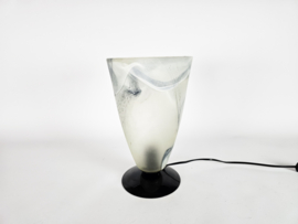 Licht ´88 - Dutch design - tafellamp - kelklamp - gemarmerd glas - 80's