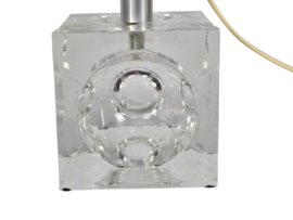 Glasfabriek Leerdam - Floris Meydam - serica -  kubus - glas - tafellamp - 70's