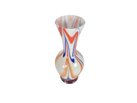 V.B. Opaline - Florence - Empoli glas - oranje/blauw/wit - Vetreria di Borgonovo - Italie - 60's