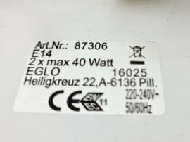 EGLO  -  model Santiago - wandlamp - type 87306 - Germany
