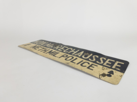 Wandbord  - metalen plaat - Kon. Marechaussee Neth. Mil. Police - 3e kwart 20 eeuw