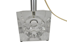 Glasfabriek Leerdam - Floris Meydam - serica -  kubus - glas - tafellamp - 70's