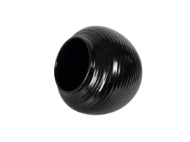 Adco - Zwart geglazuurde aardewerk ribbelvaas -  model 1012 - 1925/1960