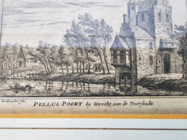 Pellus-Poort bij Utrecht aan den Voorstadt - A. Rademaker fec. - ets - 1730