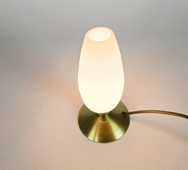 R.S.- Leuchten - tafellamp - kelklamp - melkglas - messing - 80's