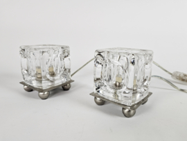 Vandeheg - Kubus - glazen ice lampen - set (2) - glas - metaal - halogeen - 90's