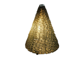 Vintage Pyramide lamp - opgebouwd uit stukjes glas - modern - Glas en metaal - Frankrijk - 70's