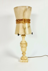 Pegasam - Alabast - natuursteen - tafellamp - vloerlamp - Spanje  - XL lamp - 1970