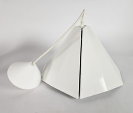 D - L lampen Holland - Pyramide hanglamp - metaal - wit - 80s
