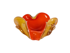 Murano - zeester vormige - asbak - oranje/geel/oker kleurig - 60's