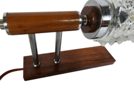 Wandlamp - teak - kristal - chroom - Denemarken - 60's