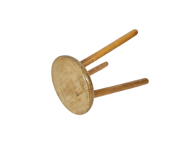 Krukje - Driepoot - Melkkrukje - Tabouret - Charlotte Perriand stijl - hout - 60's