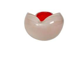 Murano - Alfredo Barbini - opalineglas - oranje/wit - Italie - 60's