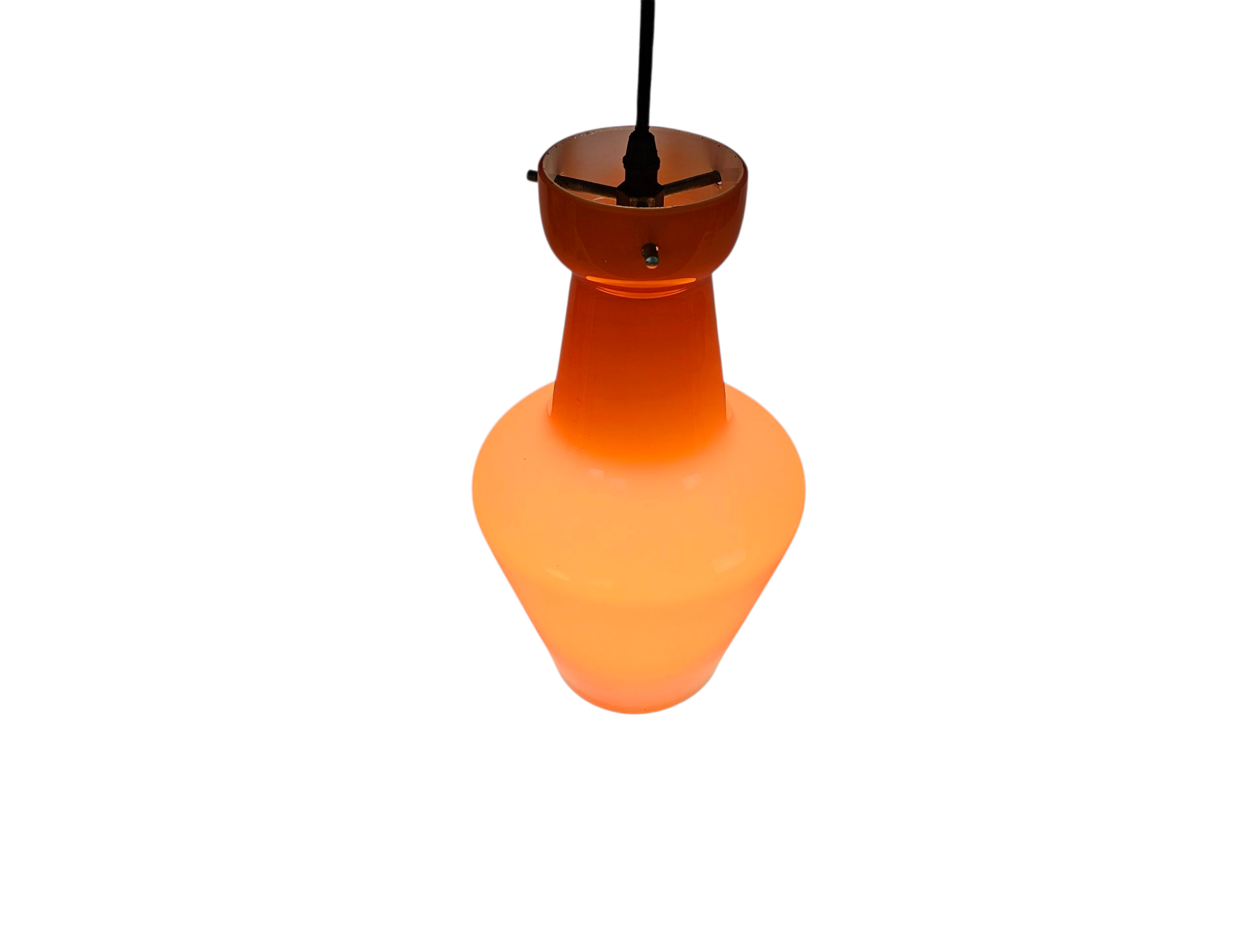 Targetti Sankey - Made in Italy - opaalglas - oranje - hanglamp - 1960's