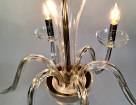 Stout verlichting - Dutch design - 6 arms kroonluchter - Murano stijl - vetri - glas - kristal - 90's