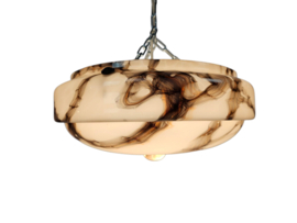 Art Deco - gemarmerd glas - schaallamp - 2e kwart 20e eeuw