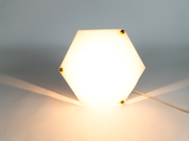 Plafondlamp - Hollywood Regency stijl - acryl - messing - 80's