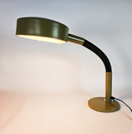 Hala Zeist - model 708 - Bureaulamp - Olijfgroen - Flexibele arm - 1970's