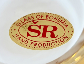 Boheems glas - Moser stijl - handbeschilderd - emaillen - 24K verguld - kristalglas - 7 delig -