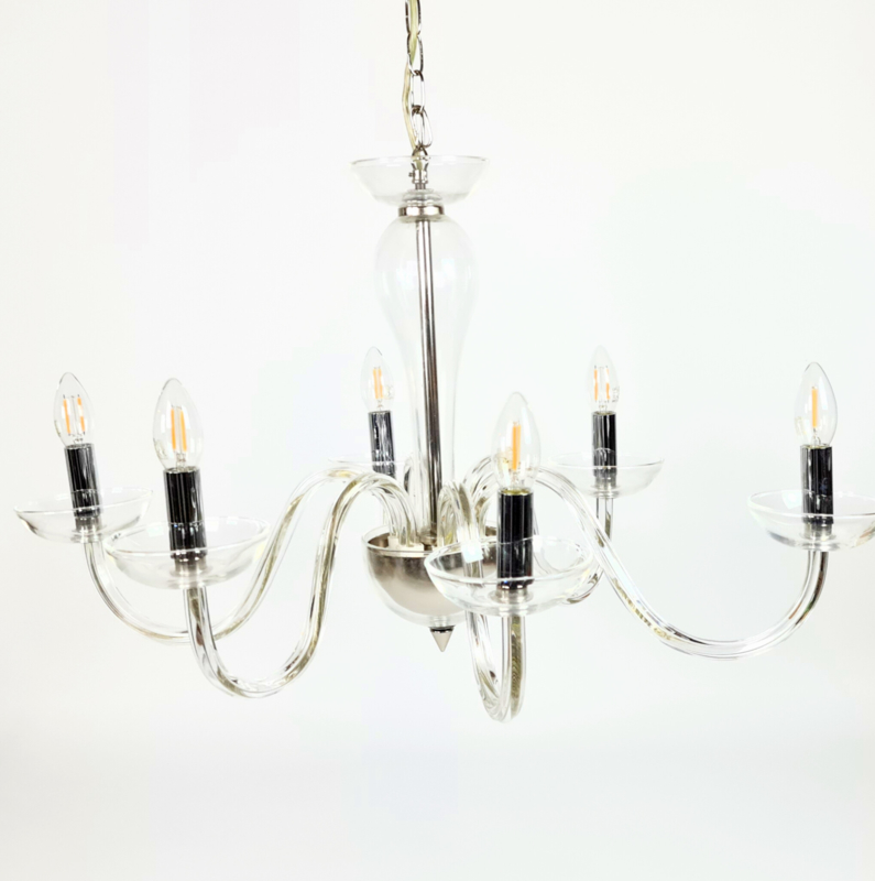 Stout verlichting - Dutch design - 6 arms kroonluchter - stijl - vetri - - - 90's | Plafondlamp/Hanglamp | retroXL