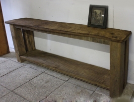 Oud eiken side table  met onderblad 176 cm breed 0105