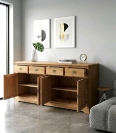 Breed Teakhouten Dressoir