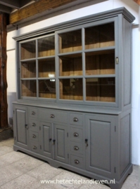 Grote Vitrine Schoolkast met 9 lade /e 1542