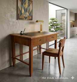 Art Deco Tafeltje / Bureau – Leer Ingelegd
