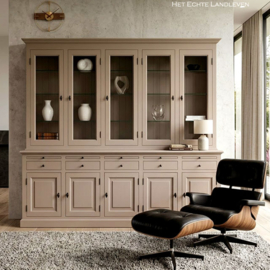 Grote Vitrinekast / buffetkast  in taupe kleur