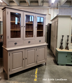 Taupe kast met 3 Lades / a4642