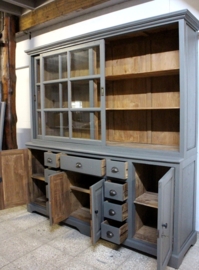 Grote Vitrine Schoolkast met 9 lade /e 1542