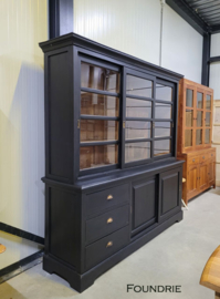 Vitrine met kast / schuifdeuren / lade