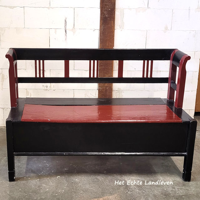 Antieke Vintage Klepbank – Een Prachtige Blikvanger / a4616