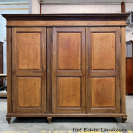 Vintage 3-deurs  kledingkast eiken demontabele een echt pronkstuk