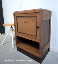 Vintage  / Amsterdamse School kastje met marmeren blad
