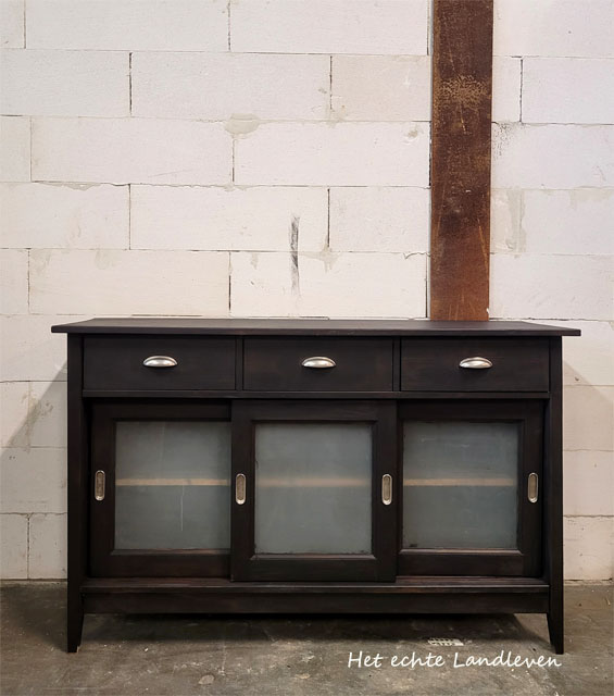 Klein Dressoir met Geblindeerd Glas – Stoer & Stijlvol /a 4628