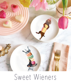 Sweet Wieners - Set van 6 gebaksbordjes