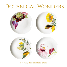 Botanical Wonders, set van 4 dinnerborden