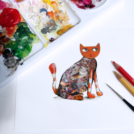 Artprint Cats got talent  'Orange is the new black'