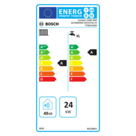 CV-ketel met solarboilerboiler 24 kW Bosch Condens GC5300i WM 24/210 SO 23