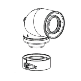 Adapter 60/100 met Bocht 90° voor ACV Ilea