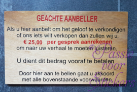 Geachte aanbeller (15x25cm multiplex)