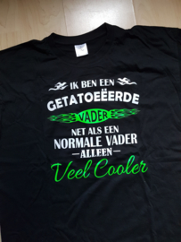 T-shirt getatoeëerde vader  MAAT L