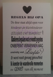 Regels bij Opa